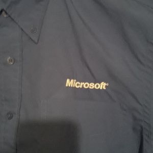 Microsoft logo button down